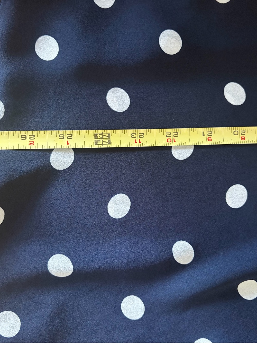 LOFT Navy and White Polka Dot Long Sleeve Blouse - Picture 6 of 6